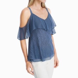 WHBM Women’s Cold-Shoulder Lace Top
